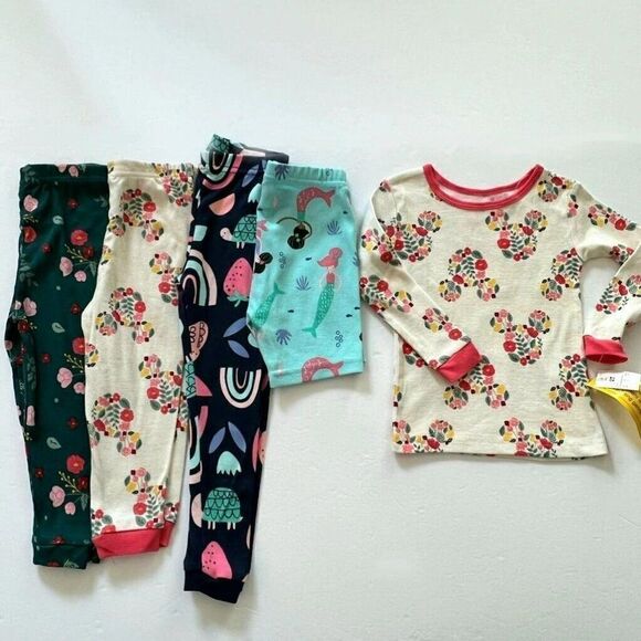 NWOT - 5pc Toddler's Girls - 2T - Mix Match Pajama Tops And Bottoms - Picture 1 of 7